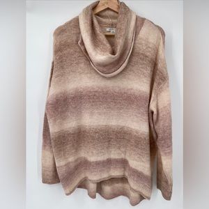 American Eagle Cowl Neck Soft Cozy Sweater, Women's Small Pink/Peach/Tan